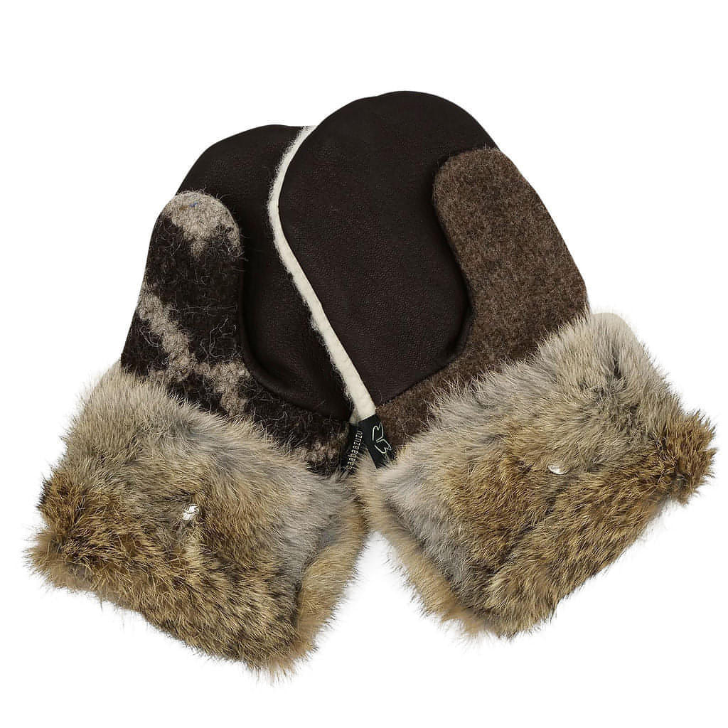 Rabbit fur clearance mittens