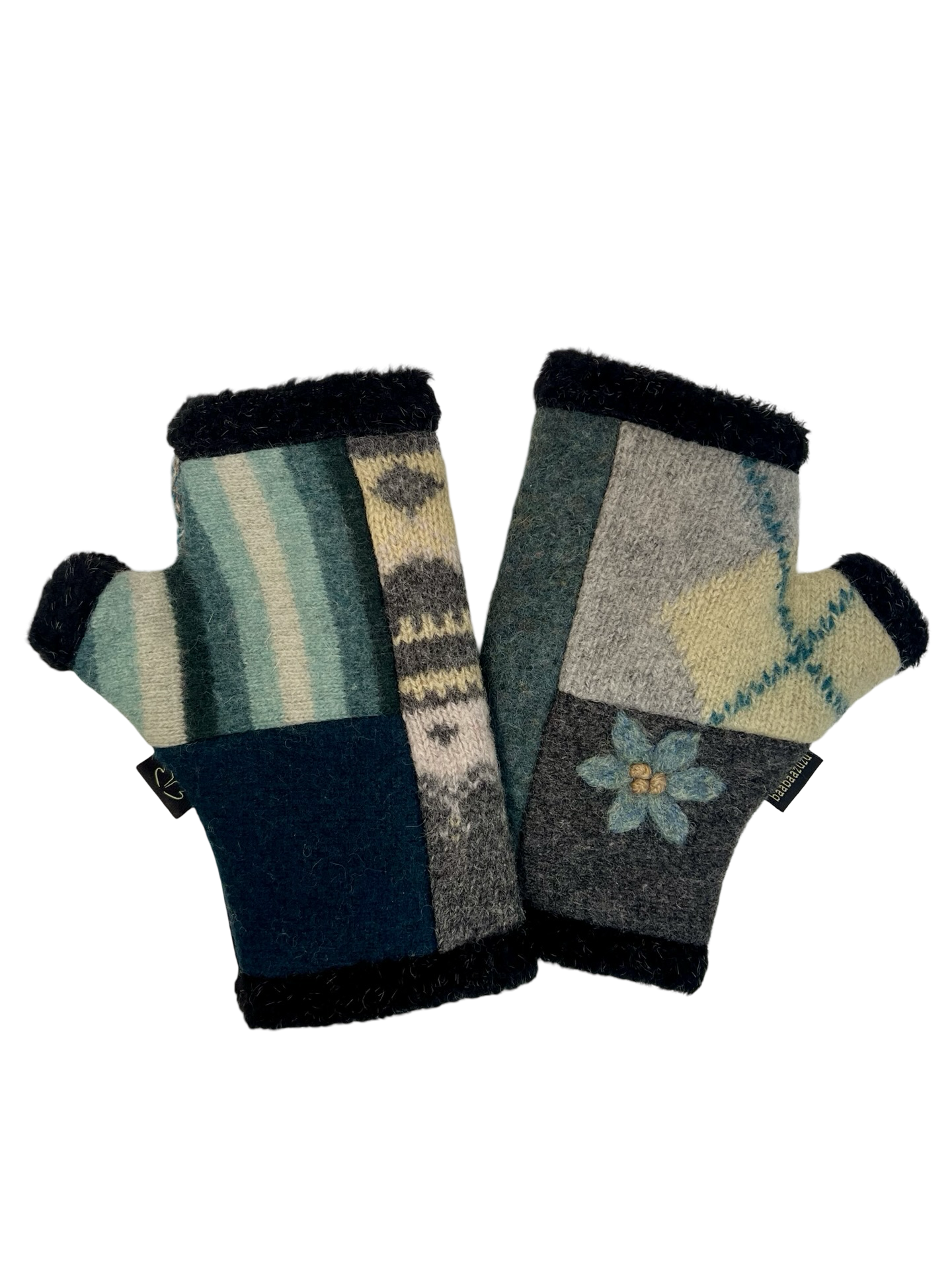 One of a Kind Arctic Fingerless Gloves 394