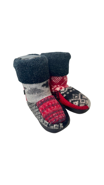 red black gray wool slippers