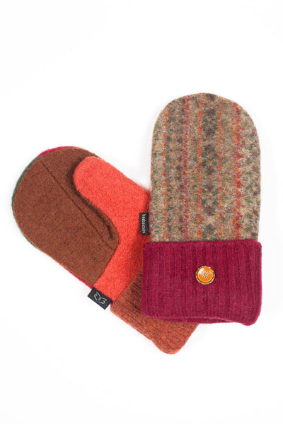 fall colored sweater mittens for women