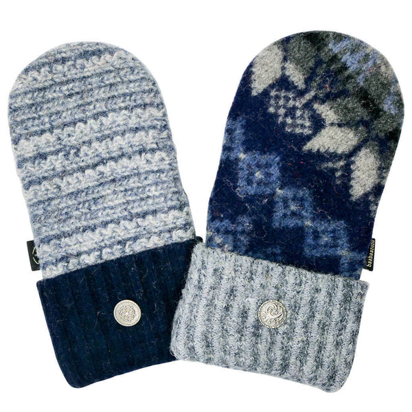 blue colored sweater mittens for men