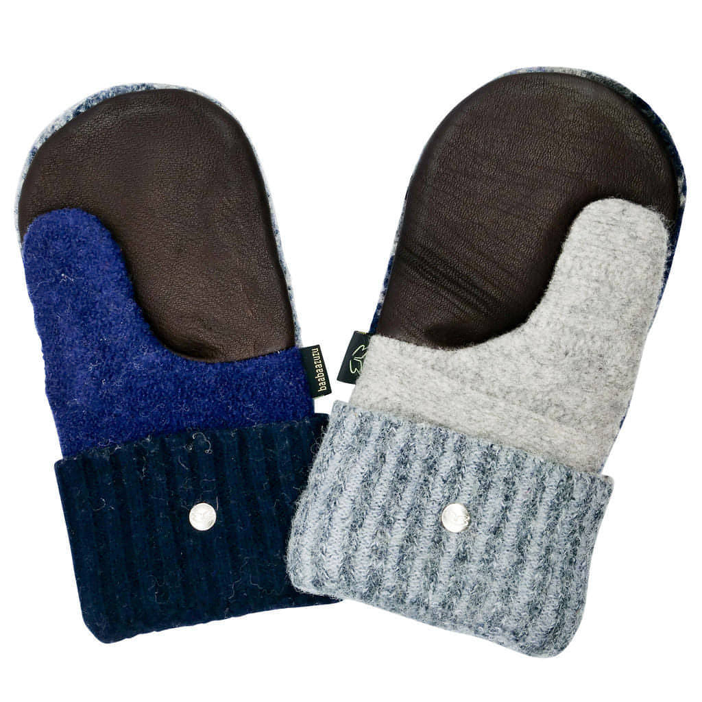Sweater Mittens Wool Felted Mittens Fleece Lined Buckskin