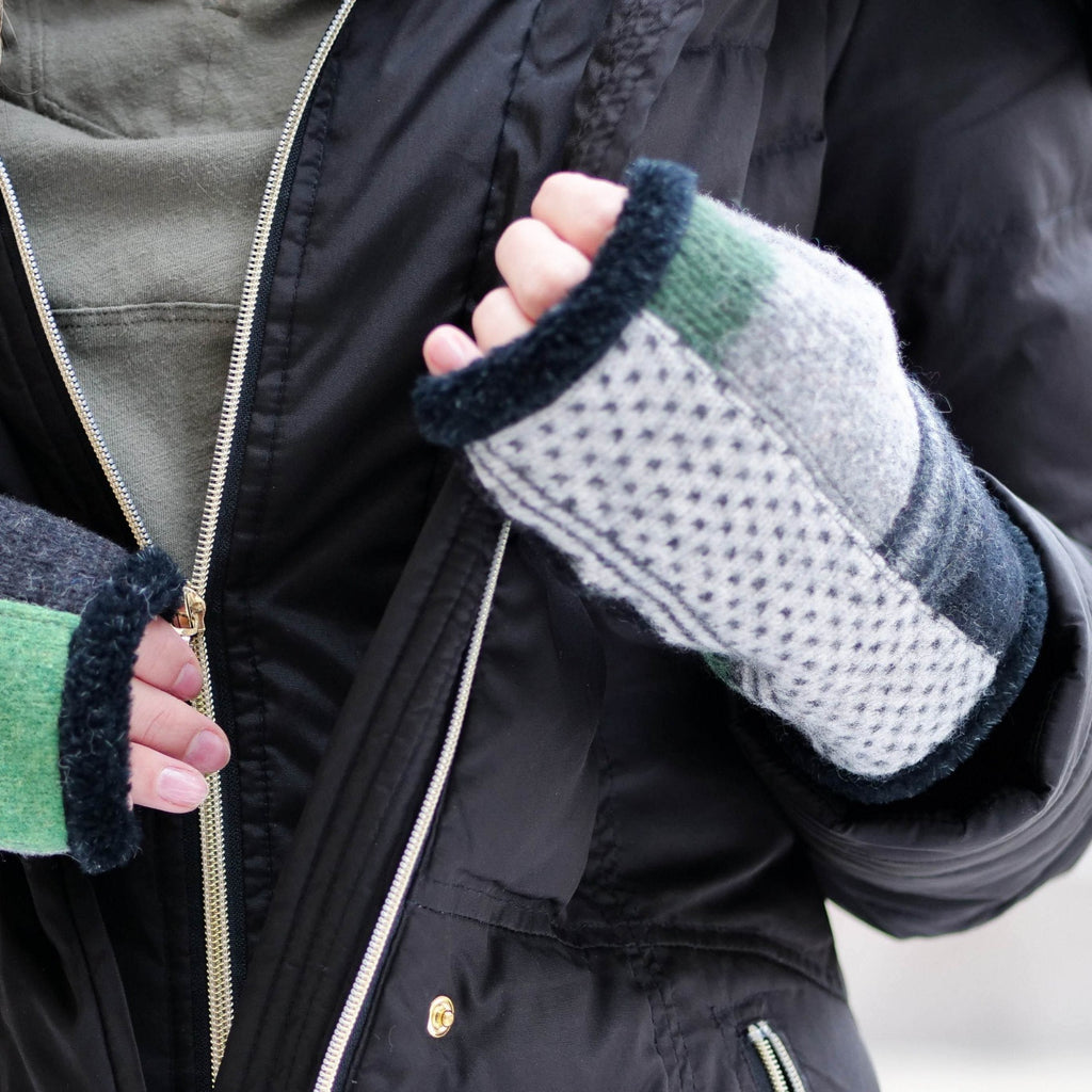 Arctic Fleece Lined Woolen Fingerless Gloves | Baabaazuzu