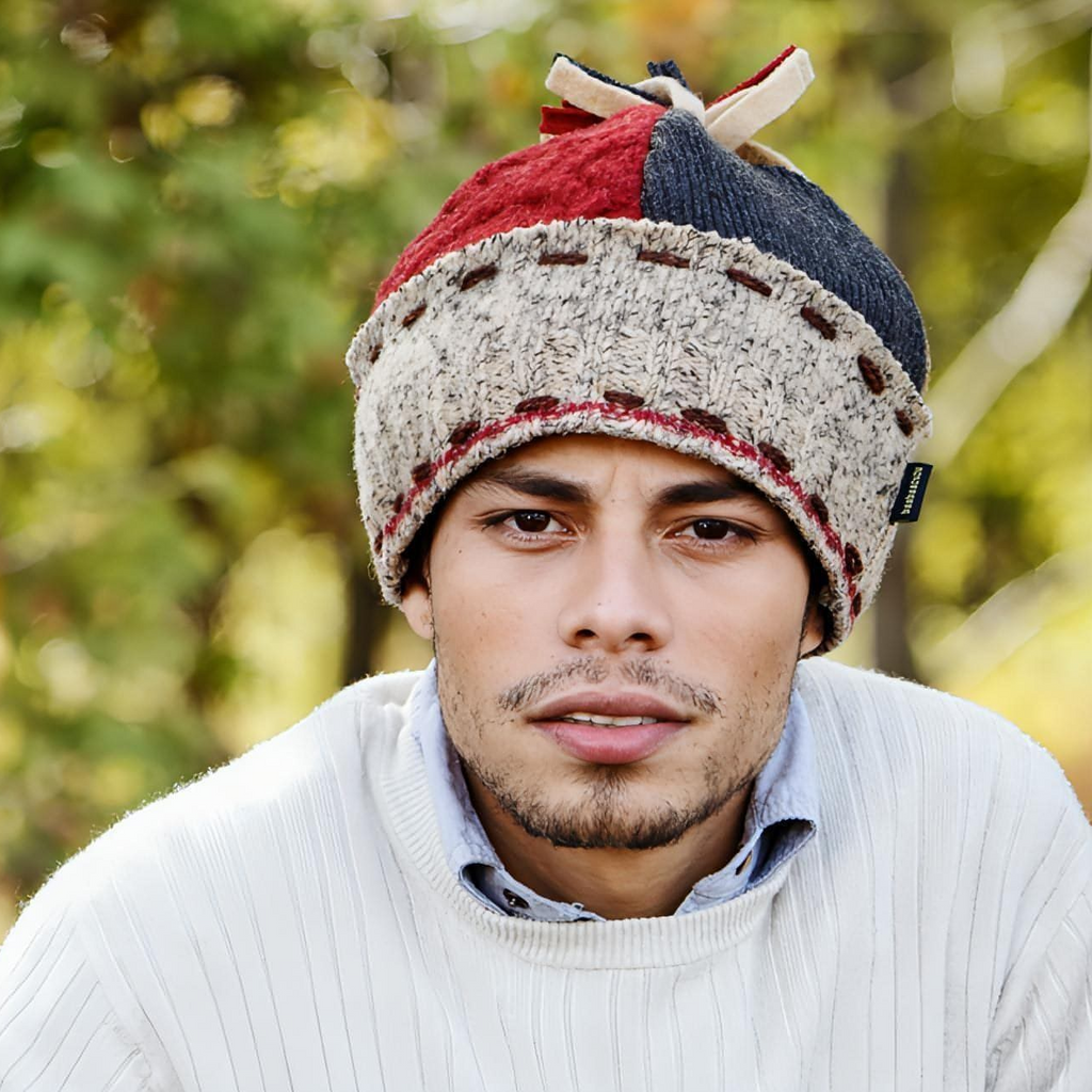 Men s Ski Cap Recycled Wool Ski Hat for Men Baabaazuzu