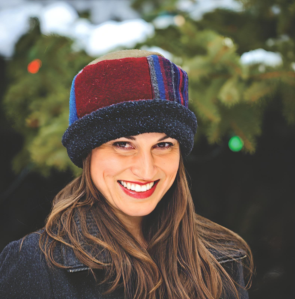 Rolled Pillbox Hat Vintage Inspired Wool Hat Upcycled Winter