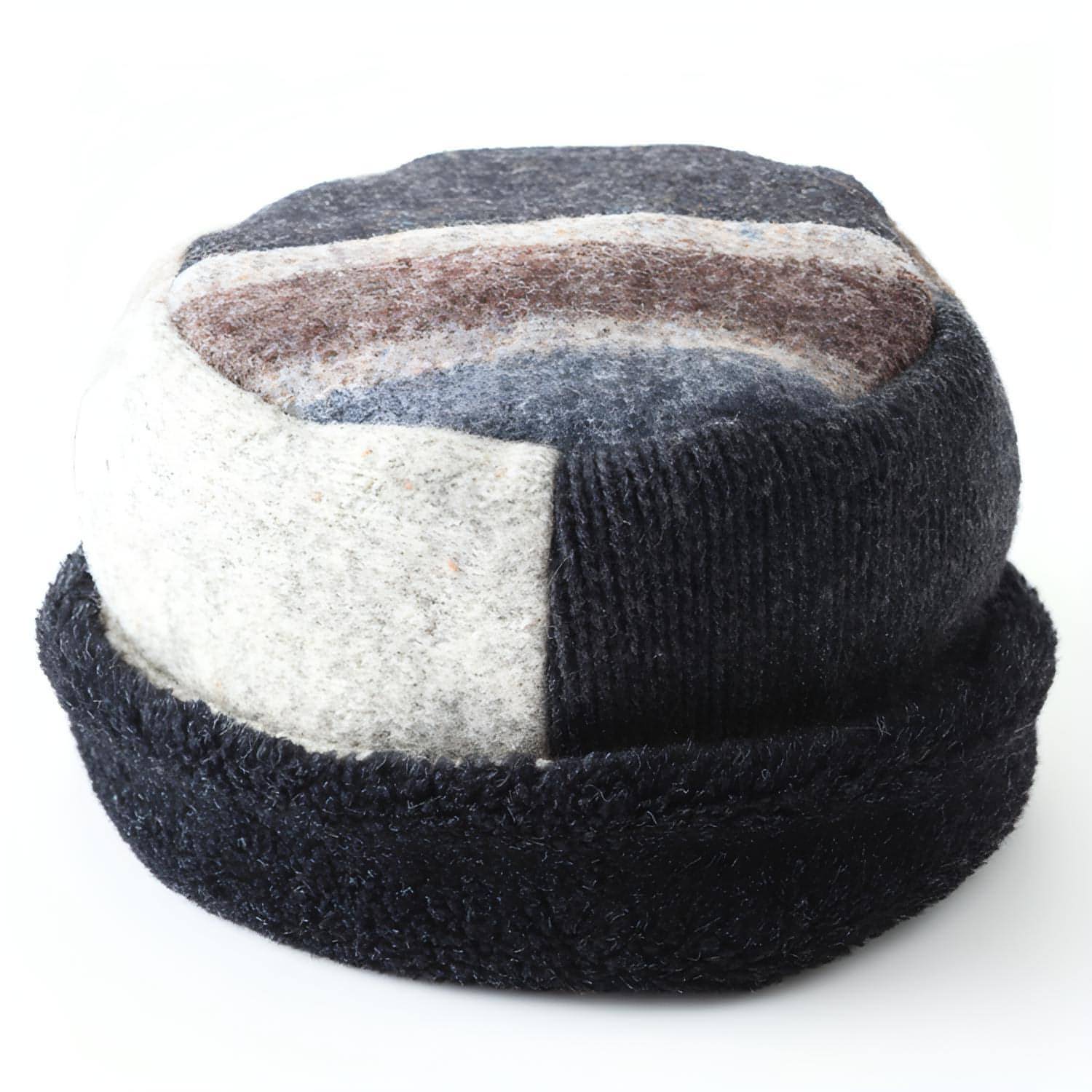 Rolled Pillbox Hat: Vintage Inspired Upcycled Wool Hat for Winter